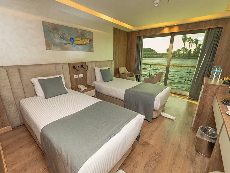 Cabin aboard the Royal Signature Nile Cruise Nile cruise
